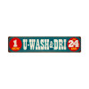 Retro Wash and Dri Metal Sign 28 x 6 Inches