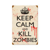 Retro Kill Zombies Metal Sign 12 x 18 Inches