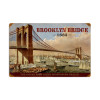 Retro Brooklyn Bridge Metal Sign  24 x 16 Inches