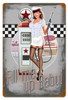 Retro 50's Pump Girl  - Pin-Up Girl Metal Sign 18 x 12 Inches