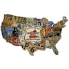 Retro License Plate USA Map Custom Metal Shape Sign  25 x 16 Inches