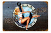 Retro Hello Sailor  - Pin-Up Girl Metal Sign  18 x 12 Inches