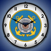 Retro US Coast Guard Lighted Wall Clock 14 x 14 Inches