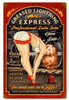 Greased Lightning Pinup Metal Sign 12 x 18 Inches