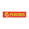 Retro Peaches Metal Sign 20 x 5 Inches