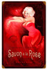 Retro Savon Rose Metal Sign   12 x 18 Inches