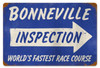 Retro Bonneville Inspection Metal Sign 18 x 12 Inches