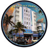 Moon Over Miami Round Metal Sign 14 x 14 Inches