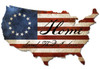 USA Flag Home Retro Custom Shape Metal Sign 25 x 16 Inches