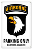 Retro 101st Airborne Parking Metal Sign 12 x 18 Inches