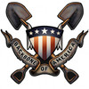 Celebrate American workers with this 14x18 Backbone of America Metal Sign featuring crossed shovels and a patriotic shield. Handmade in the USA from steel.