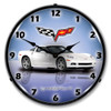 C6 Corvette Artic White Lighted Wall Clock 14 x 14 Inches