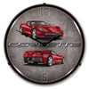 C7 Corvette Crystal Red Lighted Wall Clock 14 x 14 Inches