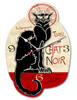 Vintage Chat Noir Custom Shape Metal Sign 11 x 16 Inches