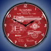 Gatling Gun Patent Lighted Wall Clock 14 x 14 Inches