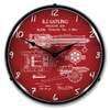 Gatling Gun Patent Lighted Wall Clock 14 x 14 Inches