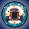 Hot Rod Garage Lighted Wall Clock 14 x 14 Inches