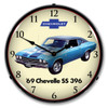 1969 Chevelle SS 396 Lighted Wall Clock 14 x 14 Inches