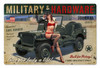 Military Hardware Pinup Girl Metal Sign 36 x 24 Inches