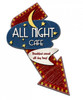 All Night Cafe 3-D Metal Sign 20 x 24 Inches