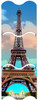 Eiffel Tower Triptych Metal  Sign 12 x 36 Inches