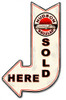 Hudson Sold Here Arrow Metal Sign 15 x 24 Inches