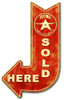 Flying A Gasoline Sold Here Arrow Vintage Metal Sign 15 x 24 Inches
