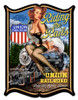 Riding The Rails Pinup Girl Metal Sign 24 x 33 Inches