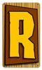 Vintage Tiki Letter R Metal Sign    8 x 14 Inches