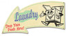 Laundry Arrow Grunge Metal Sign 21 x 11 Inches