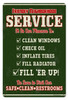 Vintage Friendly Service Metal Sign 12 x 18 Inches