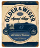 Older And Wiser Speed Shop Vintage Blue Metal Sign 12 x 15 Inches