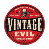 Vintage Evil Red Skull Metal Sign 28 x 28 Inches