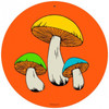 Retro Mushrooms Round Metal Sign 14 x 14 Inches