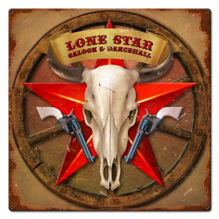 Lone Star Bar Metal Sign 24 x 24 Inches
