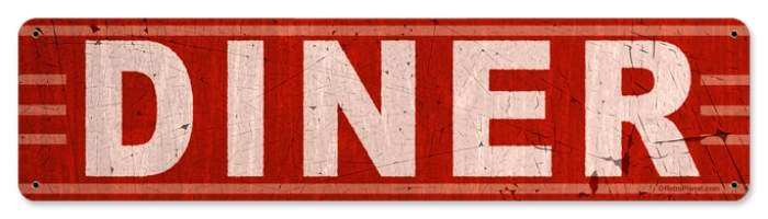 Retro Diner Metal Sign 20 x 5 Inches