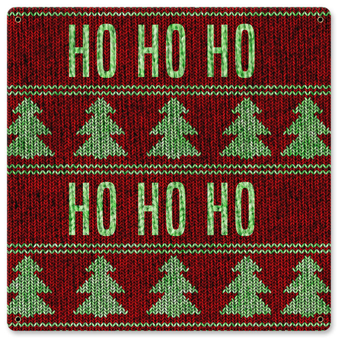 Christmas Sweater Ho Ho Ho Metal Sign 12 x 12 Inches