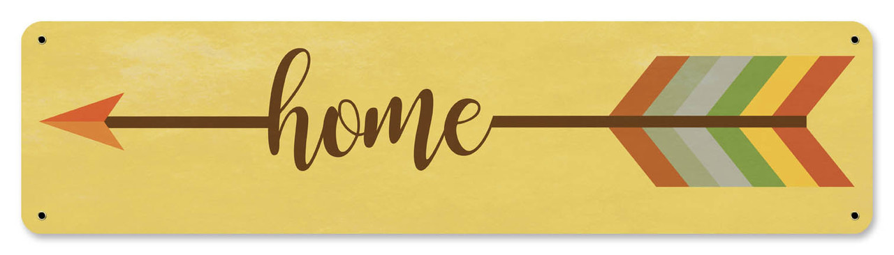 Home Arrow Metal Sign 20 x 5 Inches