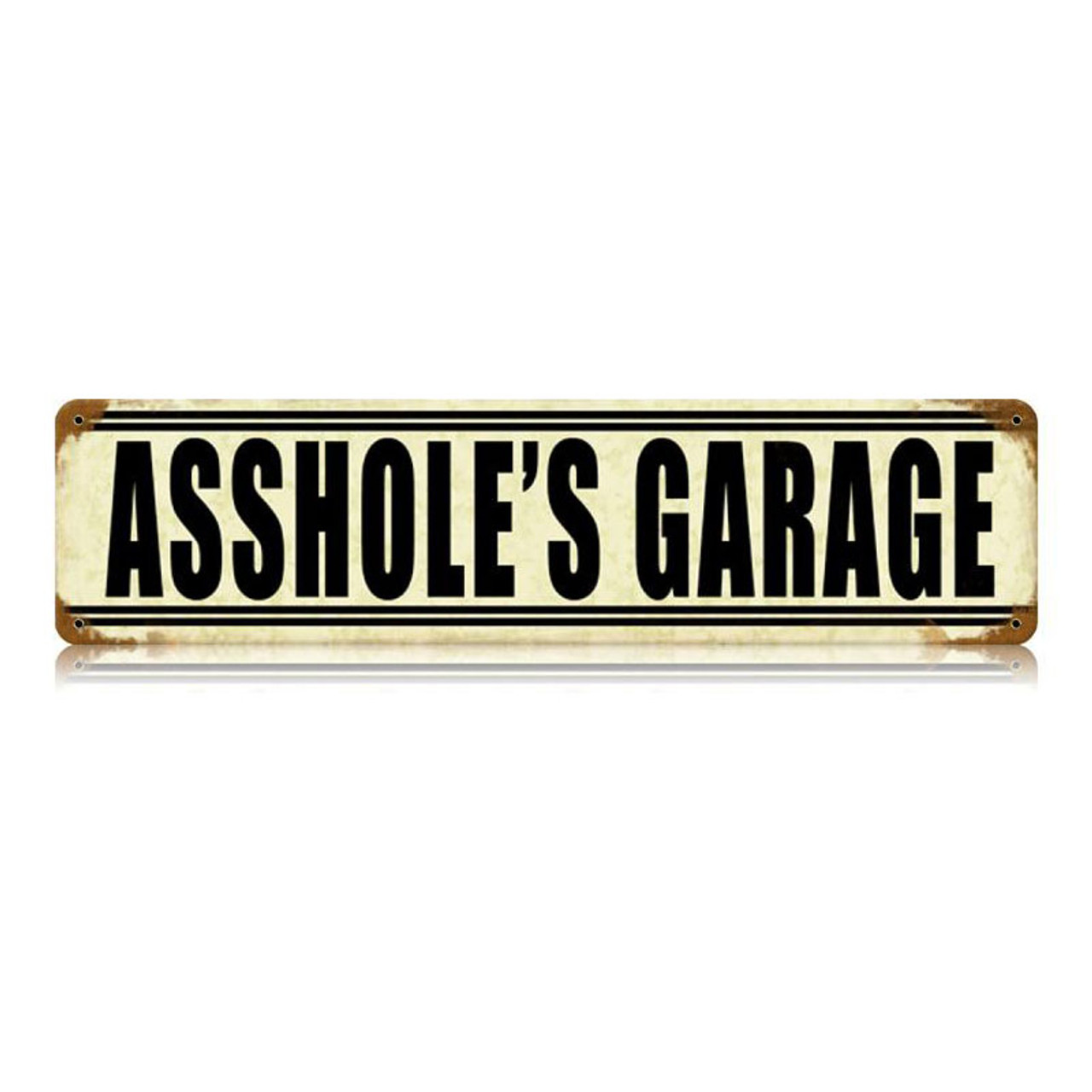 Assholes Garage Metal Sign 20 x 5 Inches