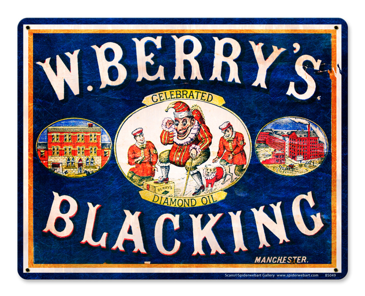 W Berrys Diamond Blacking Metal Sign 15 x 12 Inches