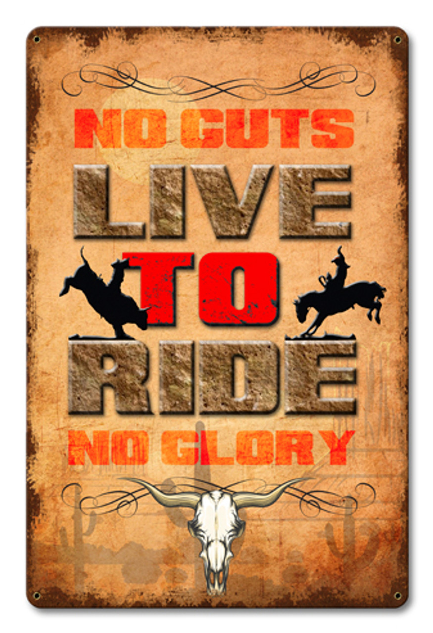 No Guts No Glory Metal Sign 12 x 18 Inches