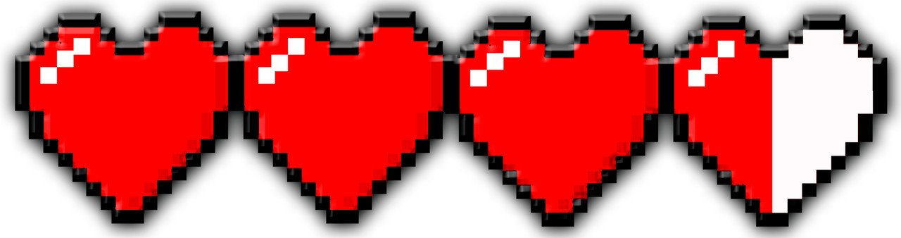 Four Pixel Heart Metal Sign 24 x 5 Inches