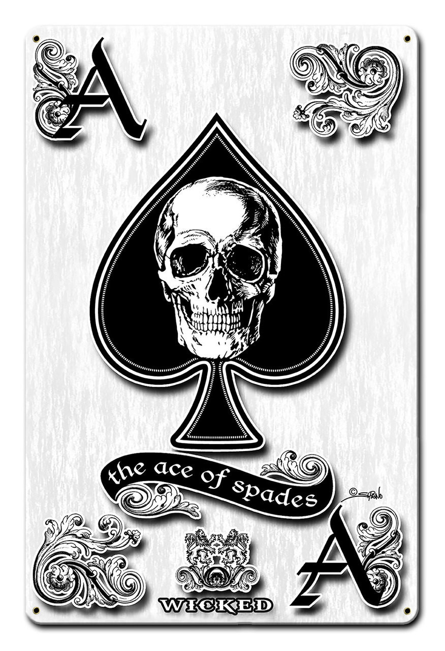 Ace Of Spades Metal Sign 12 x 18 Inches