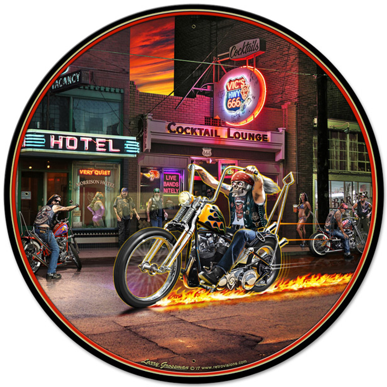 Highway To Hell Metal Sign 28 x 28 Inches