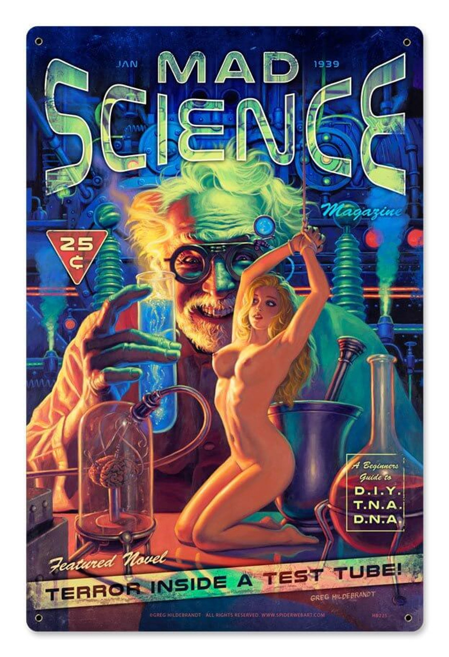 Mad Science Magazine Metal Sign 12 x 18 Inches