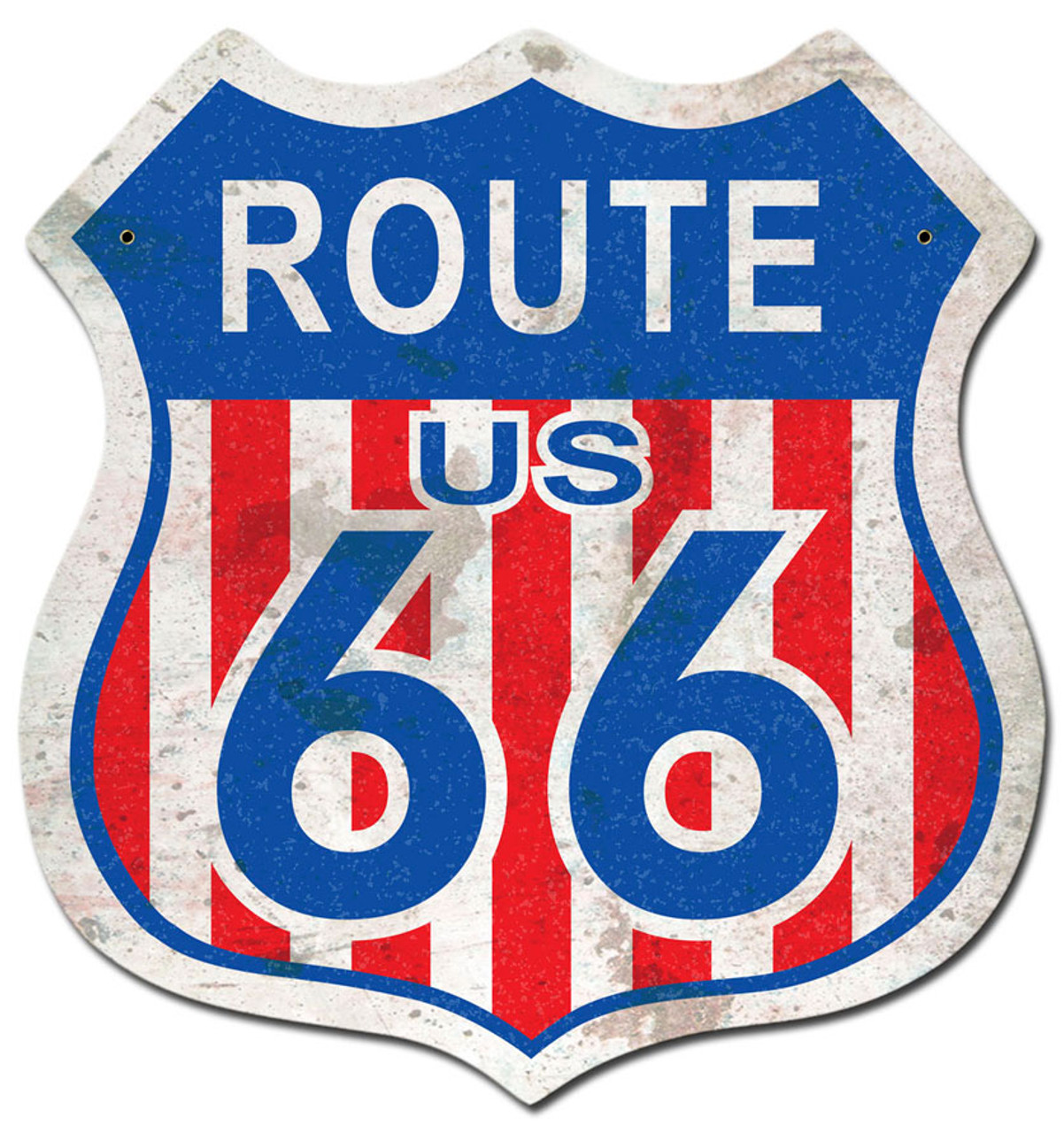 Route 66 Red White Blue Metal Sign 15 x 15 Inches