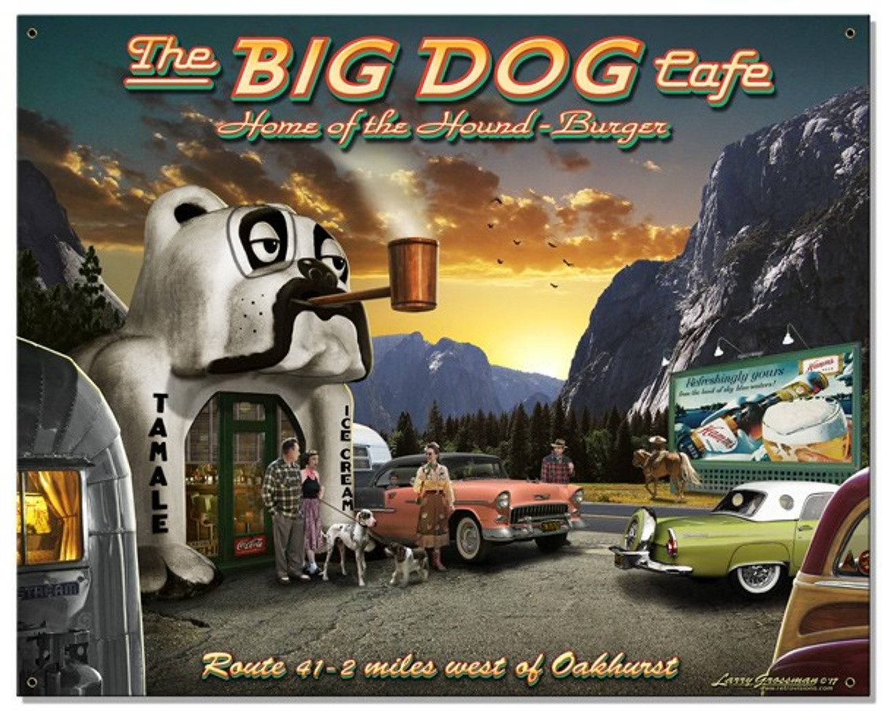 Big Dog Cafe Metal Sign 30 x 24 Inches