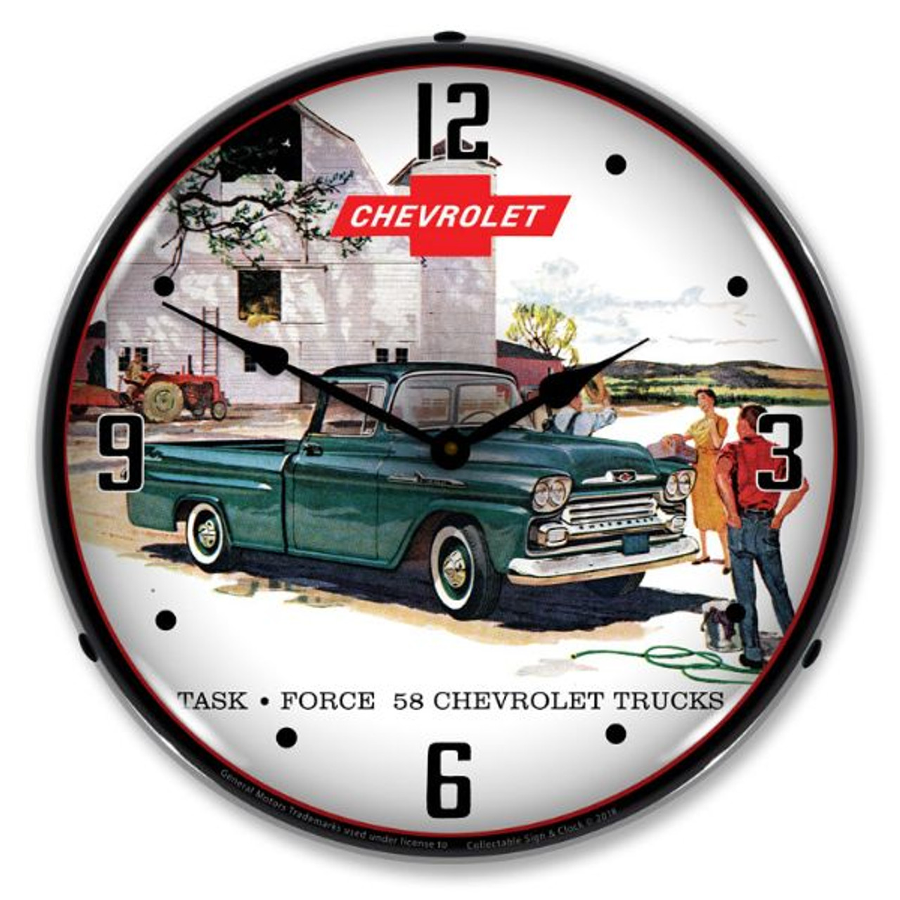 1958 Chevrolet Truck Lighted Wall Clock 14 x 14 Inches