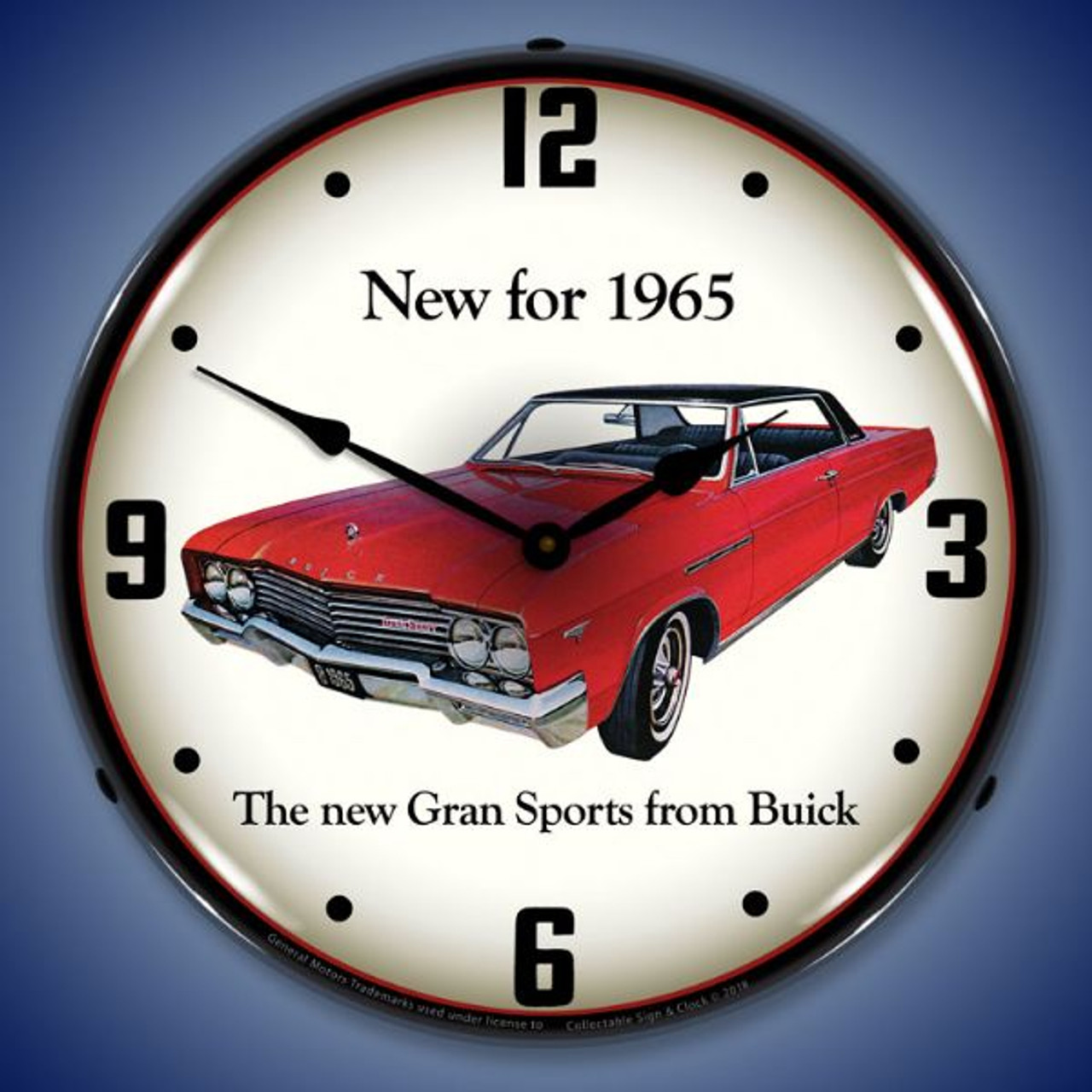 1965 Buick GS Lighted Wall Clock 14 x 14 Inches