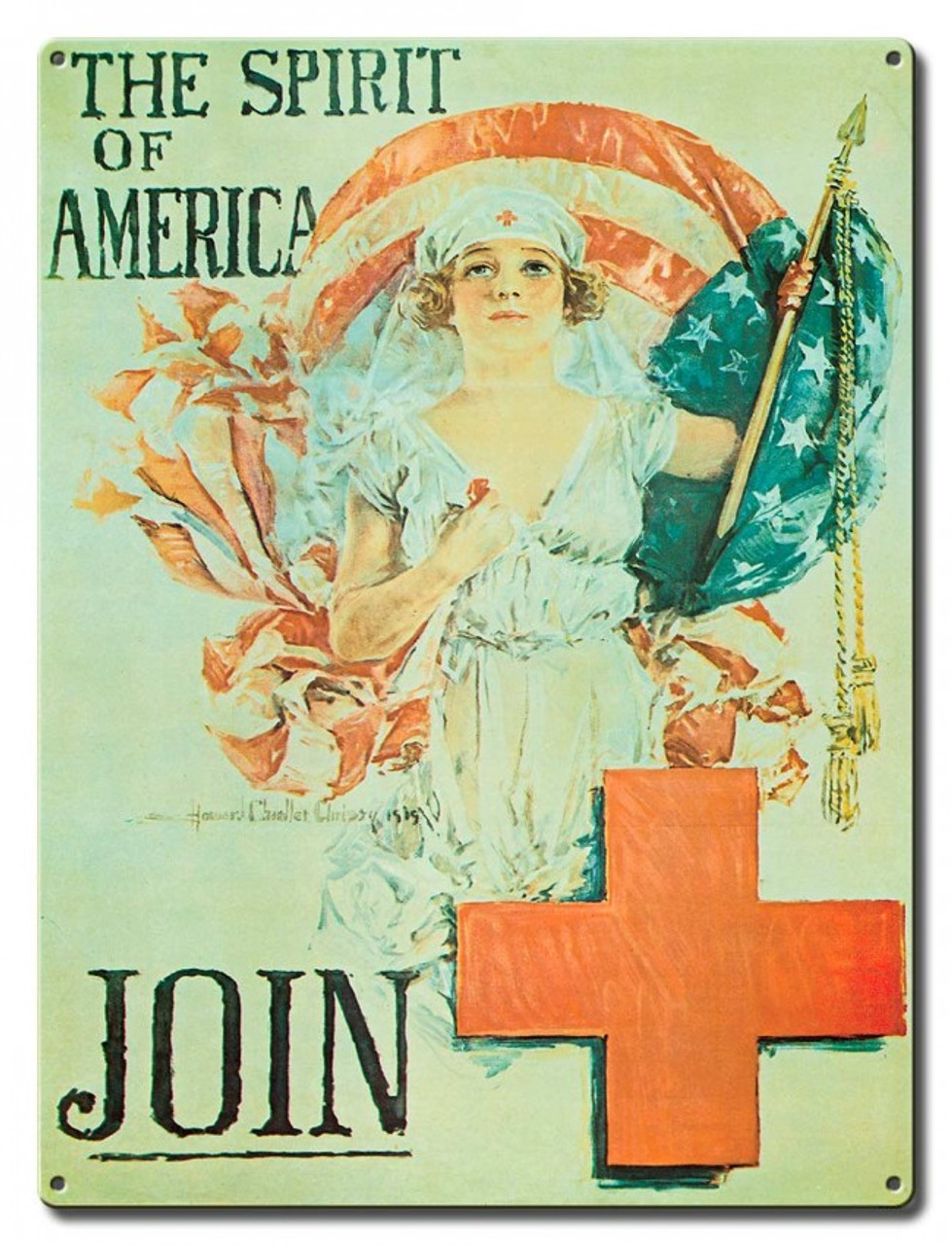 Join Red Cross Metal Sign 12 x 16 Inches